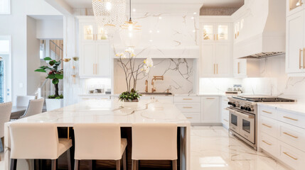A beautiful modern light white kitchen
