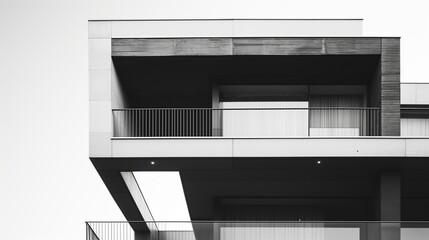 Minimalist geometric architecture in black and white.