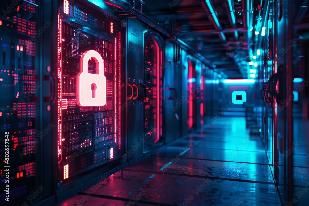 Aufkleber home network security strategies protect against cybercrime and hacker attacks, employing robust dat