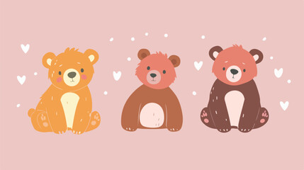 bears design over pink background vector illustration