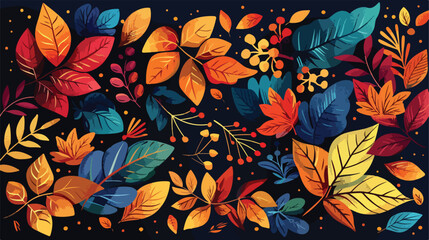 Beautiful autumn composition on dark background.