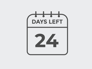 24 days to go countdown template. 24 day Countdown left days banner design. 24 Days left countdown timer
