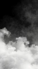 ethereal black and white smoke clouds creating a mysterious abstract atmosphere