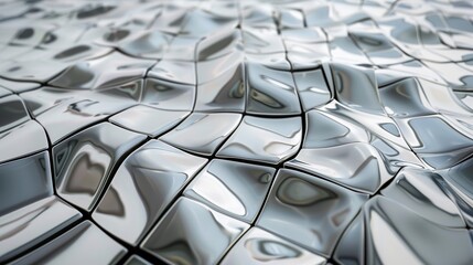 Silver mosaic graphics 3d template as background - obrazy, fototapety, plakaty