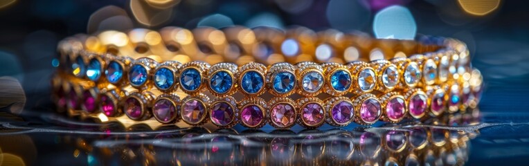 Gemstone Bracelets with Colorful Gems and Gold
