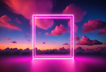 abstract pink cloud background with square light - obrazy, fototapety, plakaty