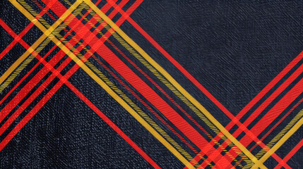 Detailed close-up of colorful tartan fabric texture and pattern displayed