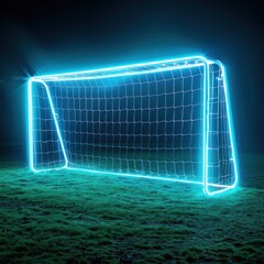 A polished football goal with glowing posts.