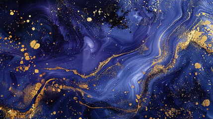 Immerse yourself in a symphony of golden marble ink flowing gracefully over a backdrop of midnight...