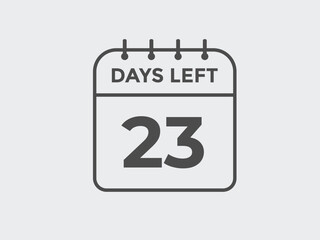 23 days to go countdown template. 23 day Countdown left days banner design. 23 Days left countdown timer
