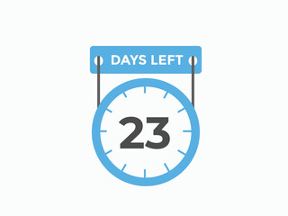 23 days to go countdown template. 23 day Countdown left days banner design. 23 Days left countdown timer
