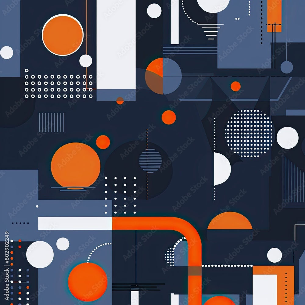 Poster abstract background with blue, orange and white geometric shapes. vector illustration design for web