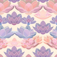 lotus decorative seamless pattern vector