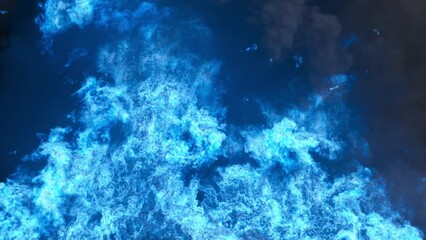 Blue fire. Ignition of a chemical substance burning with a blue flame.