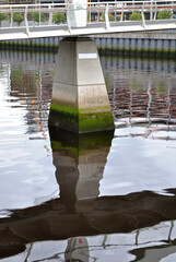 Reflections of Bridge in Water of River Clyde