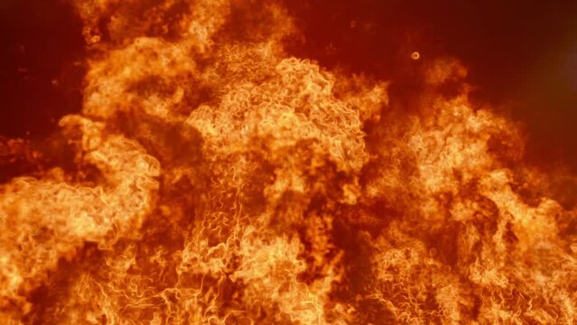 ignition of fuel with high heat release, large red flame