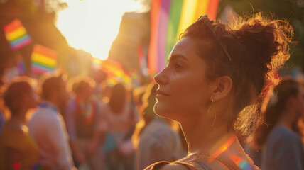Obraz premium woman at pride festival.