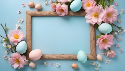 Naklejka na ściany i meble Easter Blossom Frame A Vibrant Border Of Soft Pink