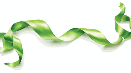 Beautiful green ribbon on white background Vector style - Powered by Adobe