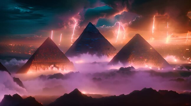 Paysage  magique des pyramides d'Egype