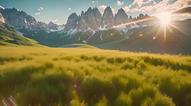 Paysage de montagne au lever du soleil