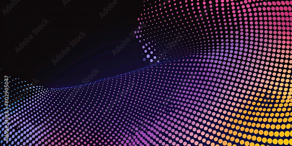 Poster colorful gradient halftone vector background with dots and curved lines, perfect for design projects