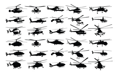 The set of helicopter silhouettes.

