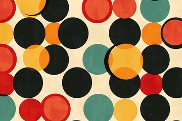 Minimalist pop art circles and squares pattern