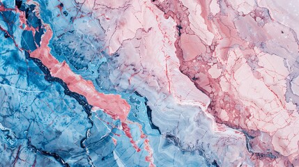 Naklejka premium Vivid Contrast in Pink and Blue Natural Marble Texture