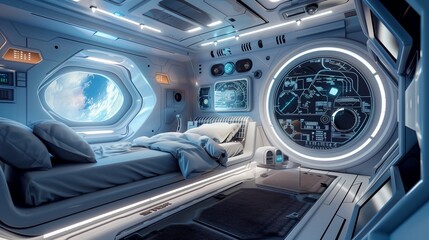 Retro Sci-Fi Spaceship Bedroom