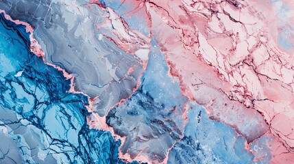 Fototapeta premium Vivid Contrast in Pink and Blue Natural Marble Texture