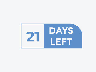 21 days to go countdown template. 21 day Countdown left days banner design. 21 Days left countdown timer
