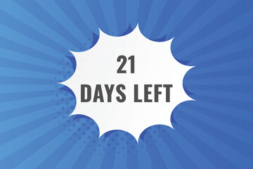 21 days to go countdown template. 21 day Countdown left days banner design. 21 Days left countdown timer
