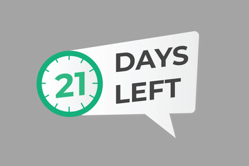 21 days to go countdown template. 21 day Countdown left days banner design. 21 Days left countdown timer
