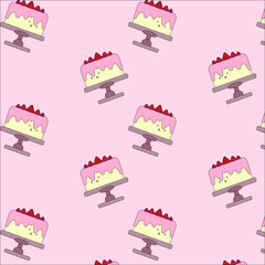 Pattern cute cakes hand drawing
