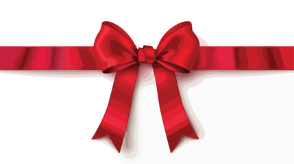 Beautiful red ribbon with bow on white background Vector