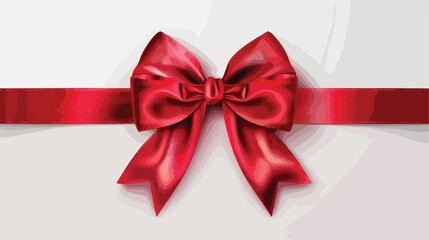 Beautiful red ribbon with bow on white background Vector