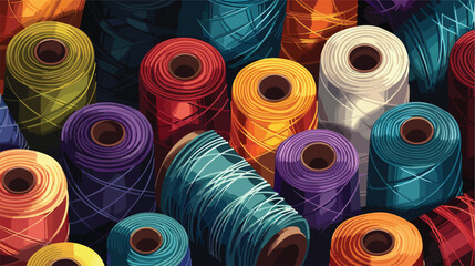 Beautiful sewing threads as background Vector style Vector