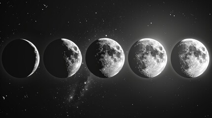 Diagrams explaining the phases of the moon.