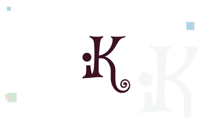 Alphabet letters Initials Monogram logo IK, KI, I and K