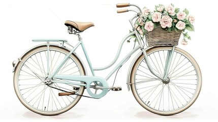 World Bicycle Day concept. World bicycle day background. Environment preserve. vintage bicycle adorned with colorful flowers. Bicycle with flowers