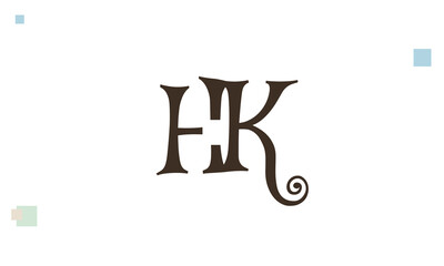 Alphabet letters Initials Monogram logo HK, KH, H and K