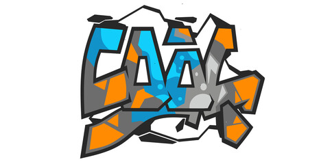 Cool word graffiti text font sticker