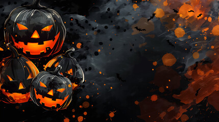 banner on the theme of Halloween pumpkin on the background