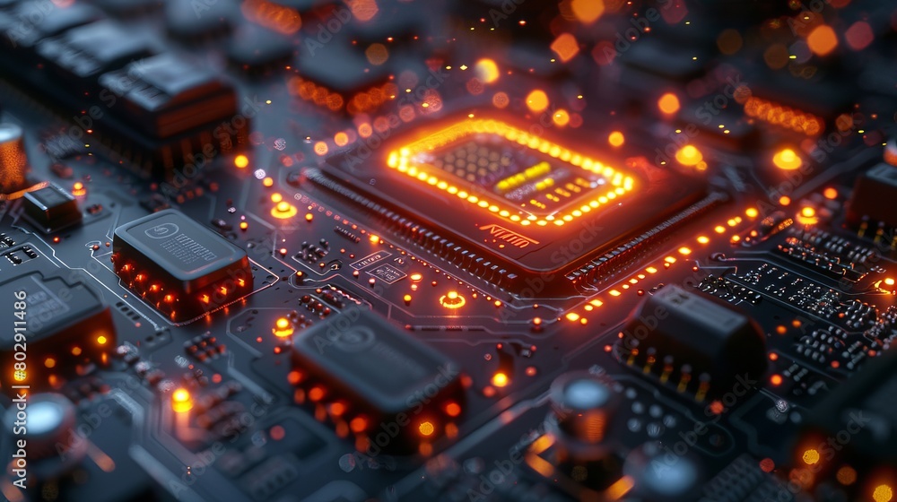 Poster rendering of the artificial intelligence concept in 3d, conveying the essence of advanced technology