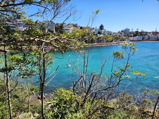 View of the sea from Shelly Beach, in Sydney, Australia, on a sunny day
