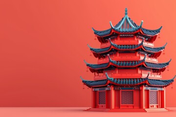 Obraz premium illustrations of ancient chinese architecture building