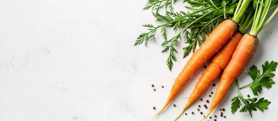 A white background displaying a fresh carrot