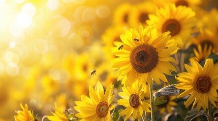 Obraz premium Greeting Card and Banner Design for Social Media or Educational Purpose of National Sunflower Day Background