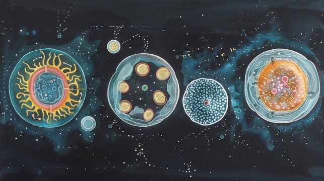 Diagrams illustrating the process of cellular respiration